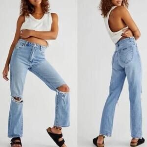 ROLLA'S Original Straight Leg City Worn G'Day Mate High Rise Distressed Jeans 25